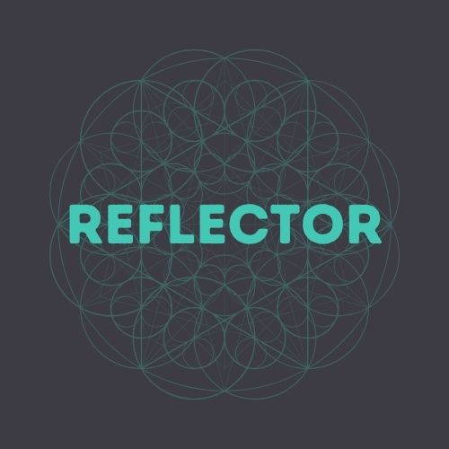 Cover image displaying the word ‘Reflector’ — symbolizing The Reflector Collection celebrating Human Design’s lunar and sensitive energy type.